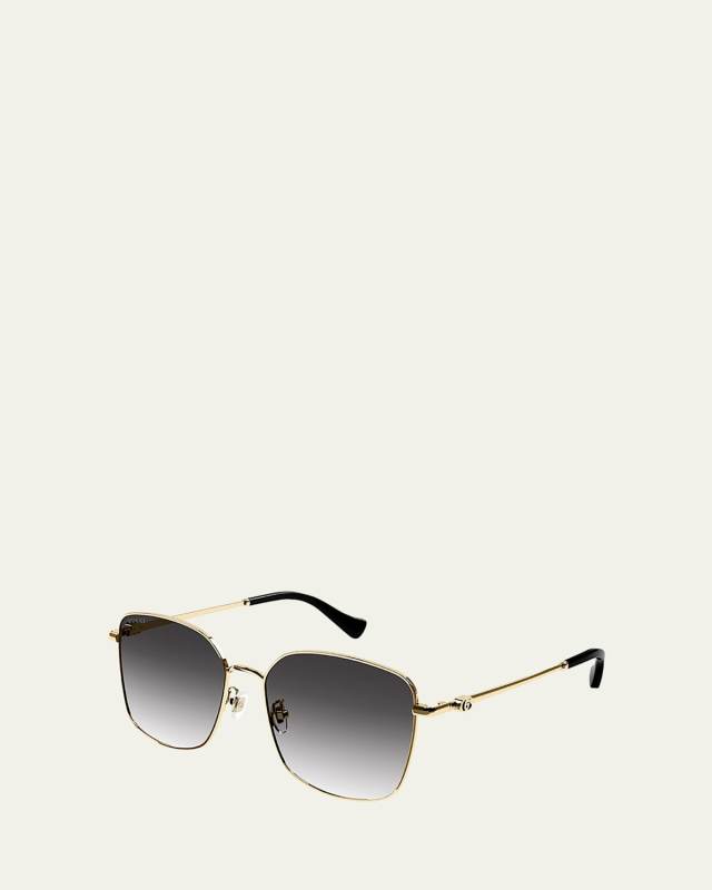 Gradient GG Square Metal Sunglasses